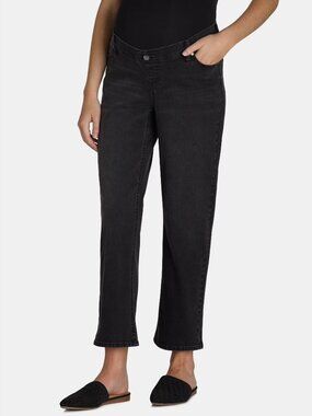 Time and Tru Women's Maternity Straight Leg Jeans, 27" Inseam, Size XXL